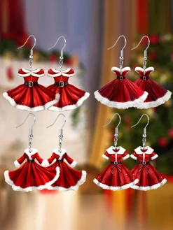 Outlet Retro Stage Acrylic Princess Dress Pendant Earrings