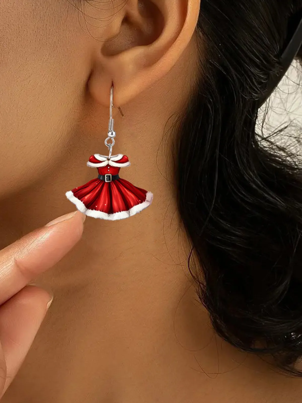 Outlet Retro Stage Acrylic Princess Dress Pendant Earrings