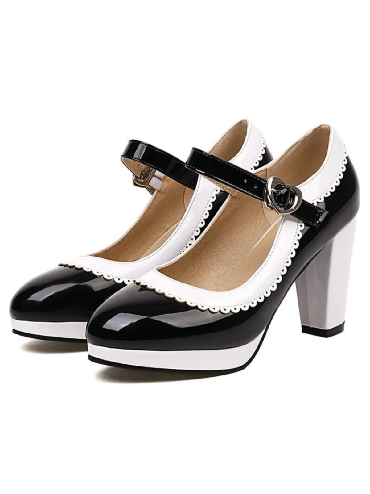 Discount Retro Stage Ankle Strap Chunky Heels Mary Jane Shoes