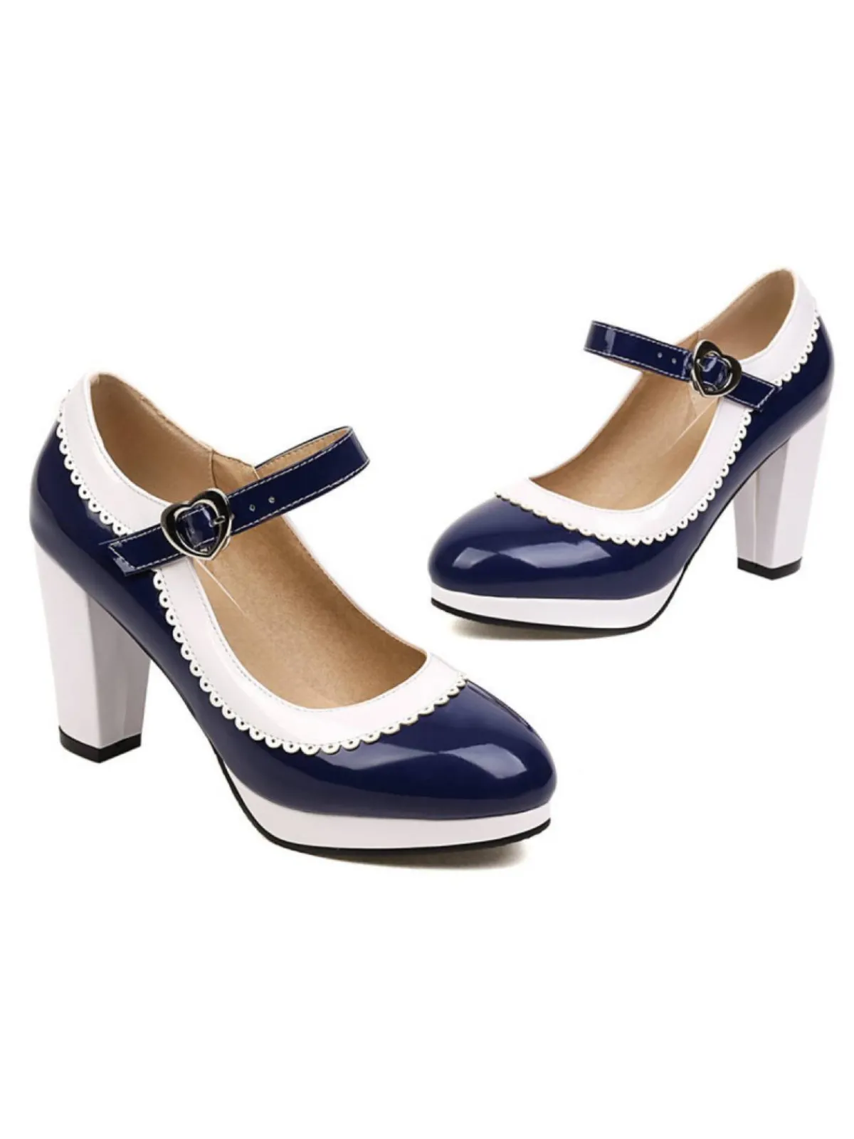 Discount Retro Stage Ankle Strap Chunky Heels Mary Jane Shoes