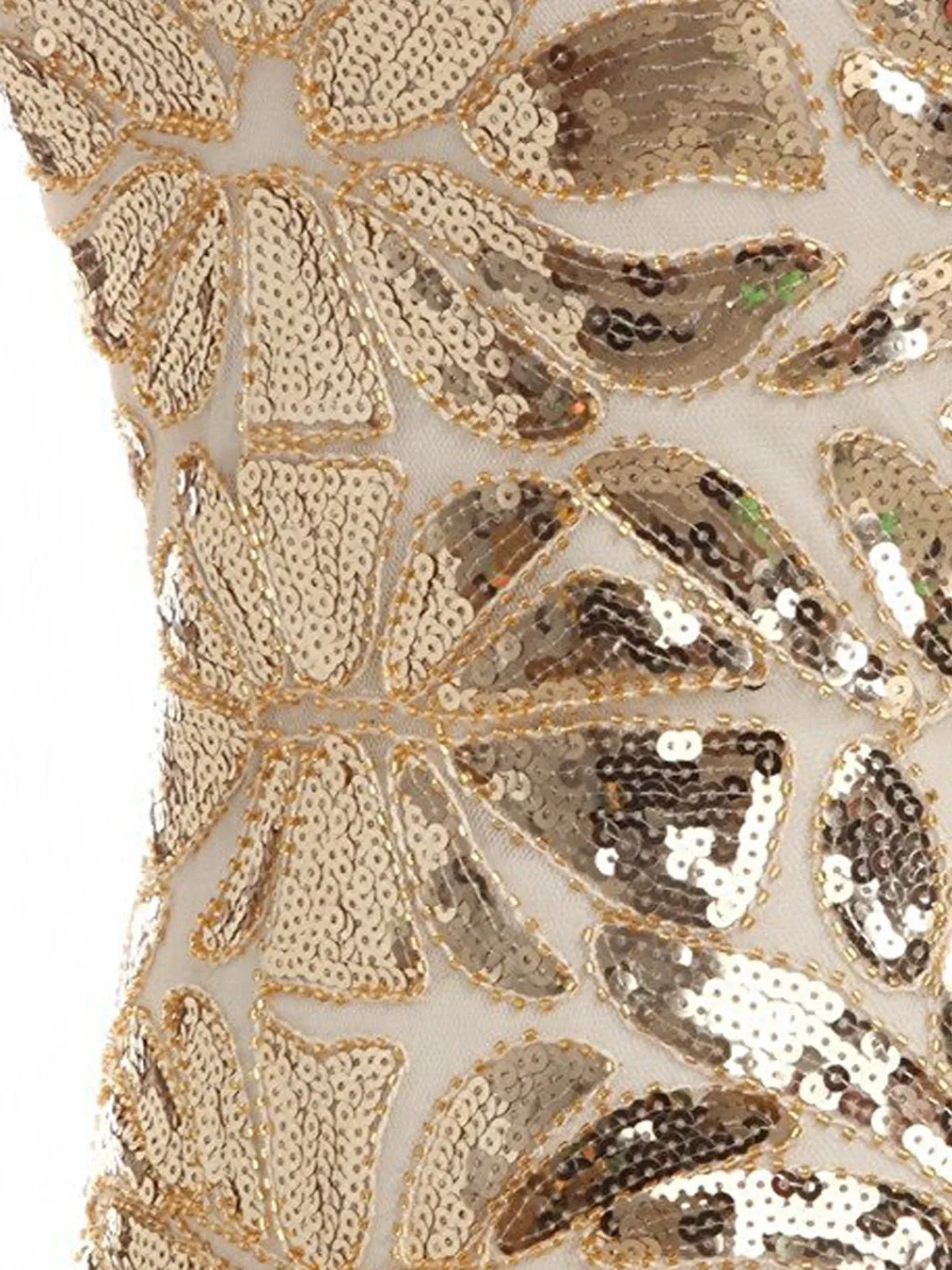 Best Retro Stage 1920s Sequin Maxi Flapper Dress Apricot
