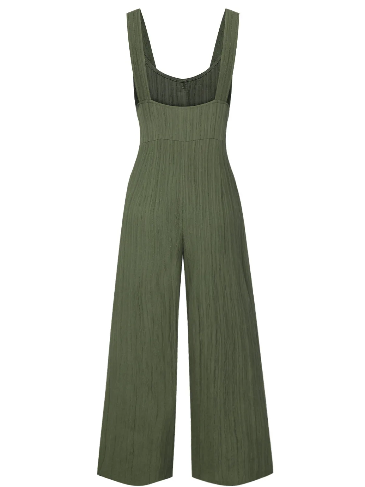 Sale Retro Stage 1930s Loose Pleated Jumpsuit Army Green