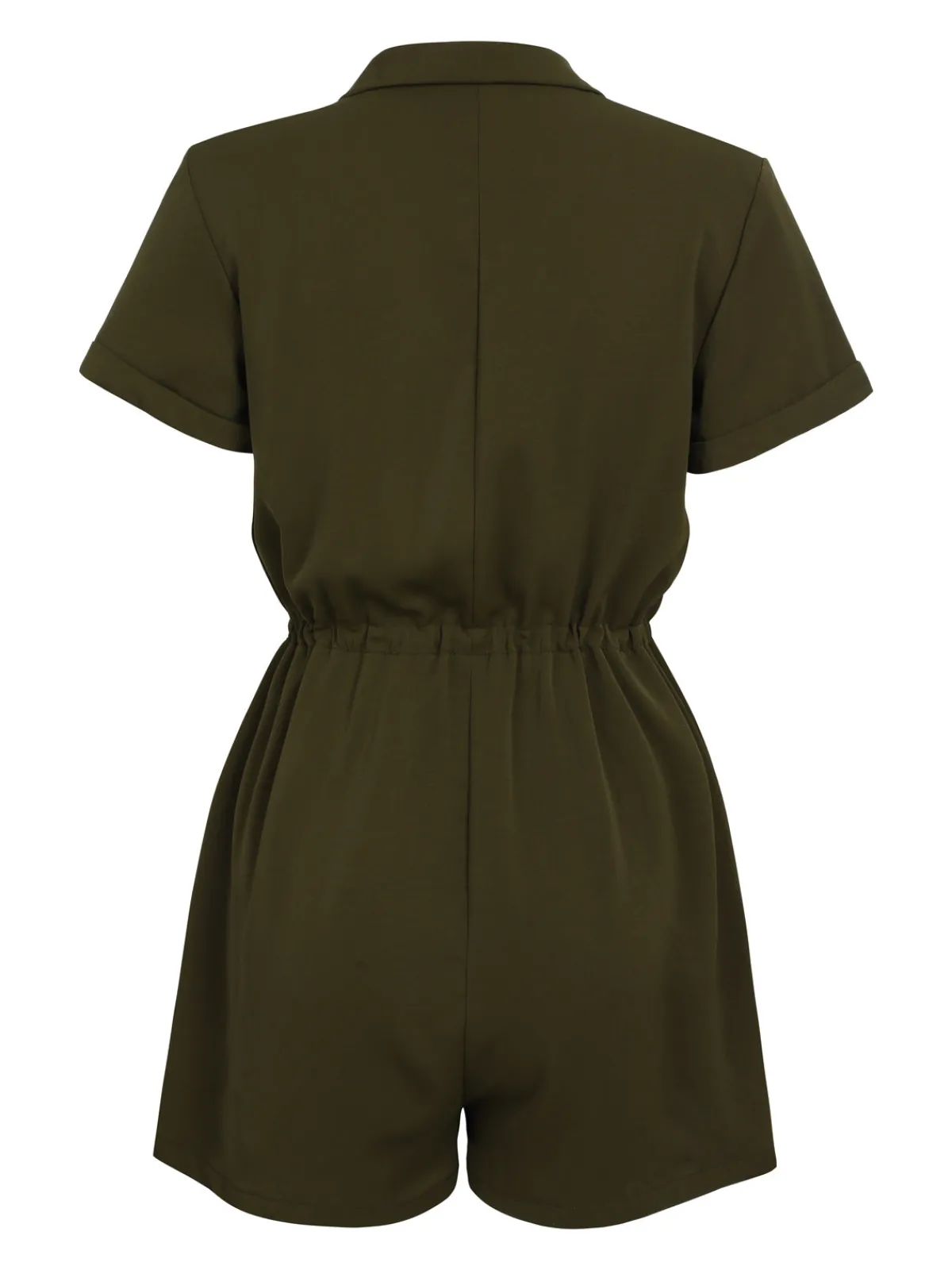 New Retro Stage 1950s Solid Lace-up Romper Army Green