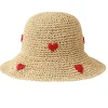 Sale Retro Stage Beige Retro Heart Straw Sun Hat