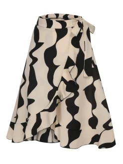 Outlet Retro Stage 1940s Bohemian Irregular Hem Skirt Beige