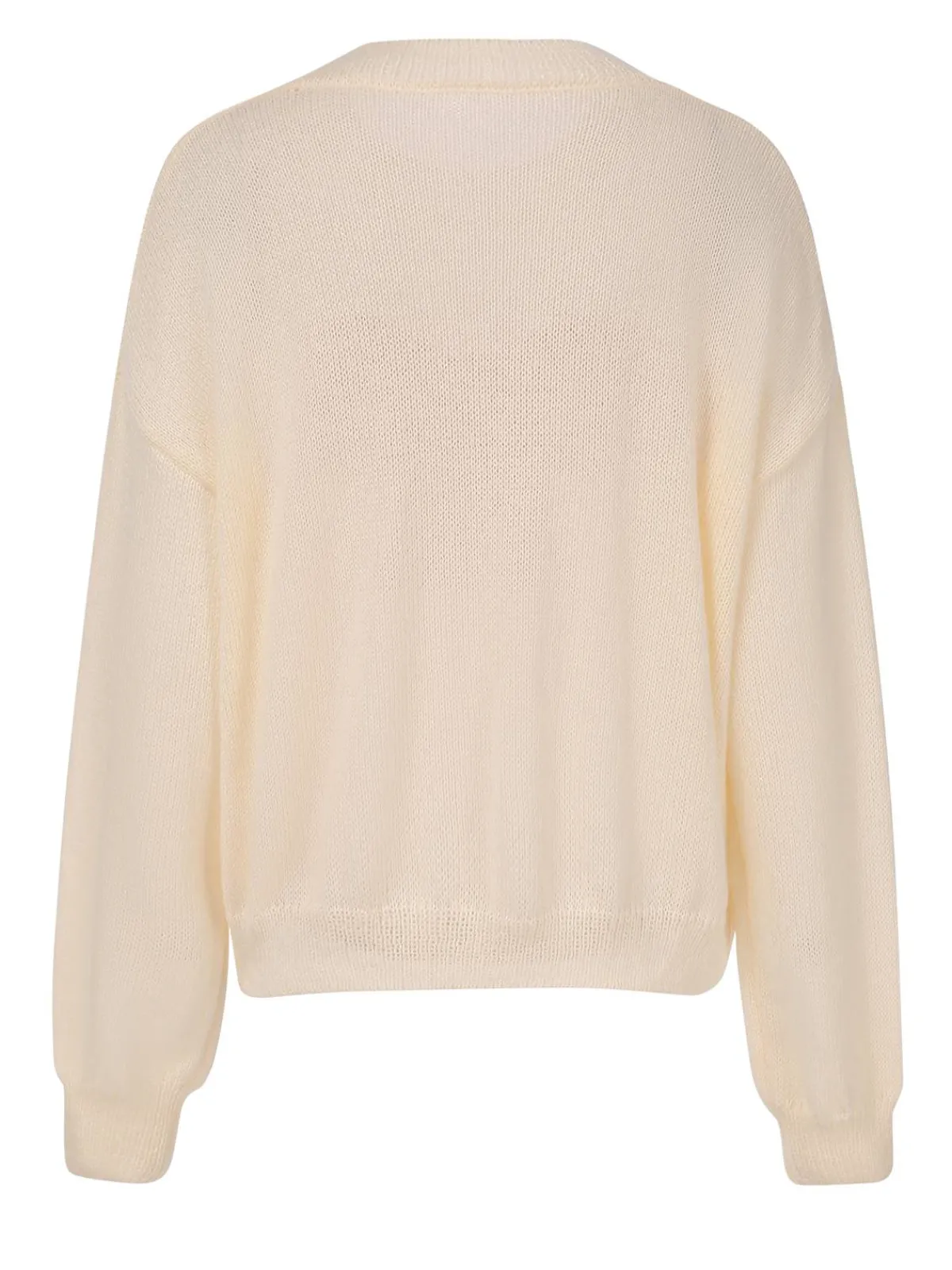 Online Retro Stage 1970s Christmas Bow Pattern Sweater Beige