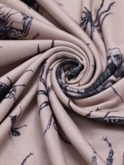 Fashion Retro Stage 1970s Halloween Spider Irregular Dress Beige