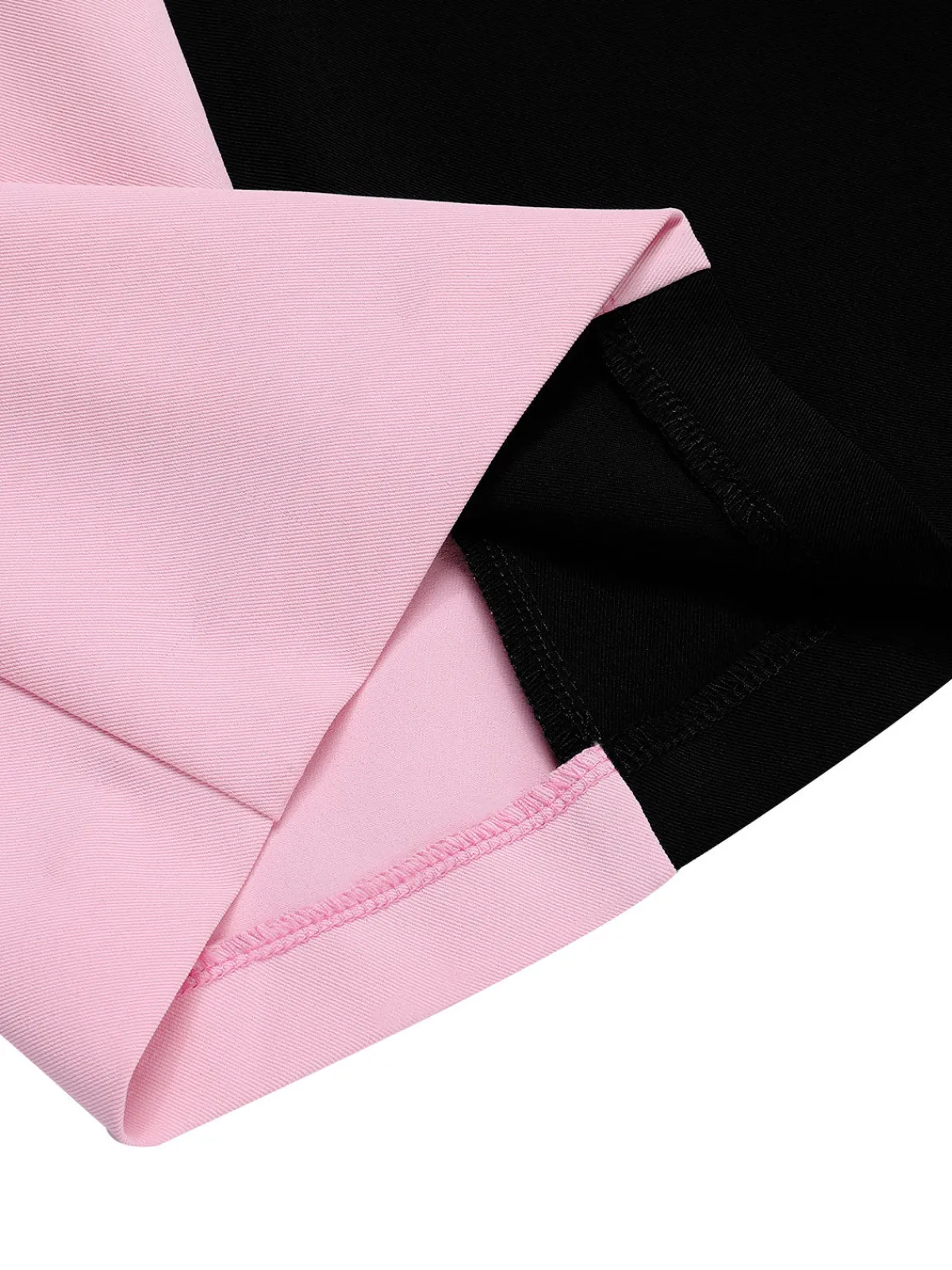 Sale Retro Stage 1960s Boat Neck Contrast Belted Dress Black & Pink