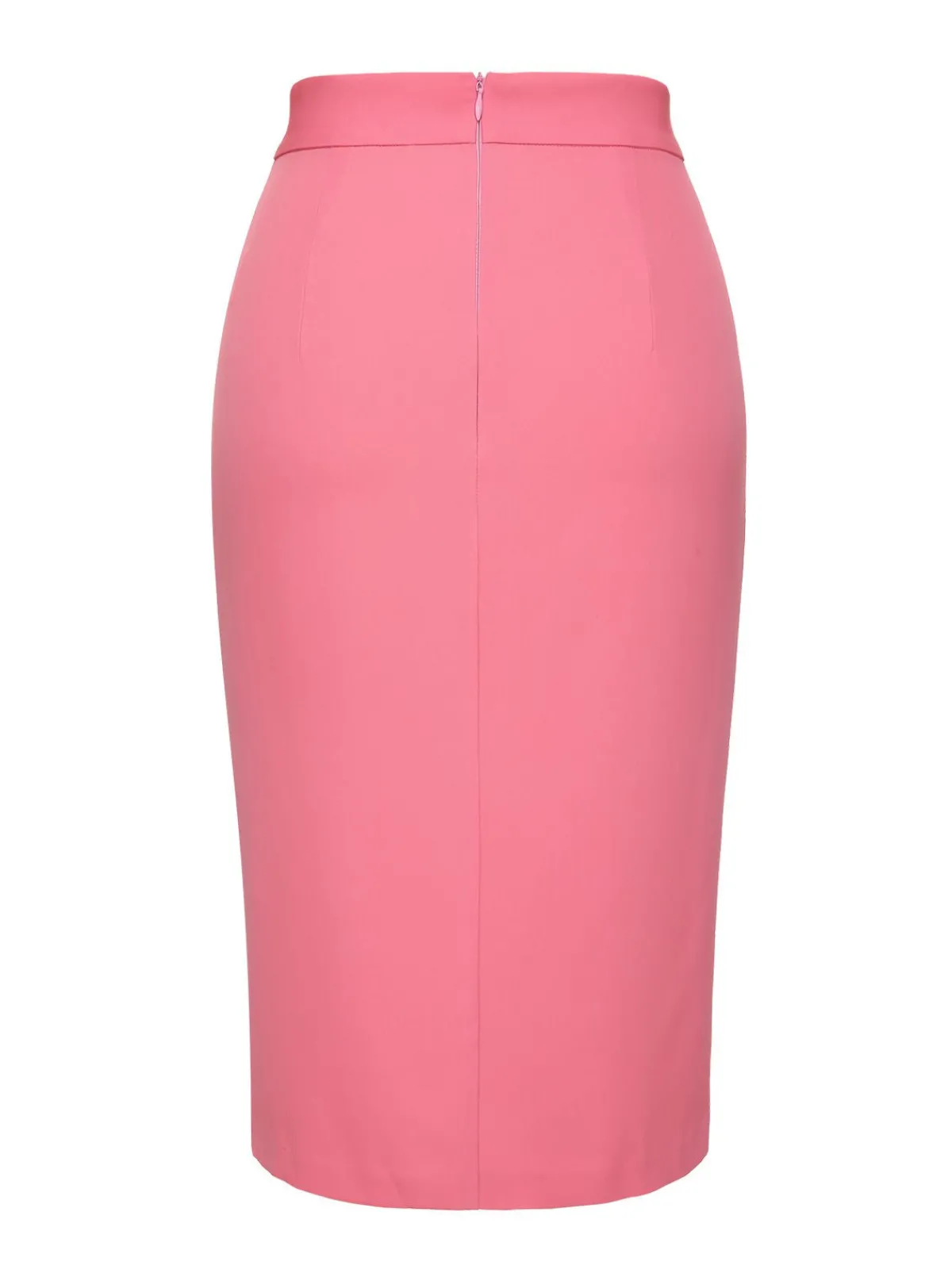 Discount Retro Stage 1960s Buttoned Patchwork Slit Skirt Black & Pink