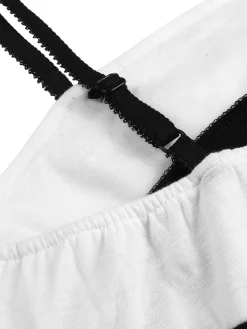 Fashion Retro Stage & White 1930s Bowknot Suspender Sleepwear Black