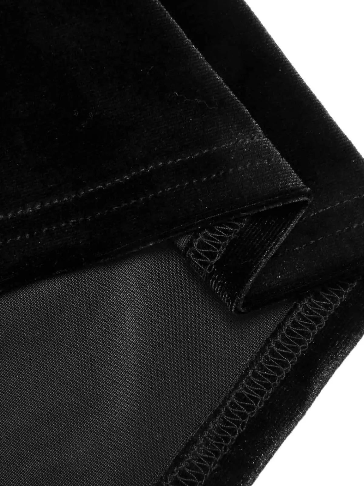 Best Retro Stage & White 1960s Lapel Patchwork Velvet Dress Black