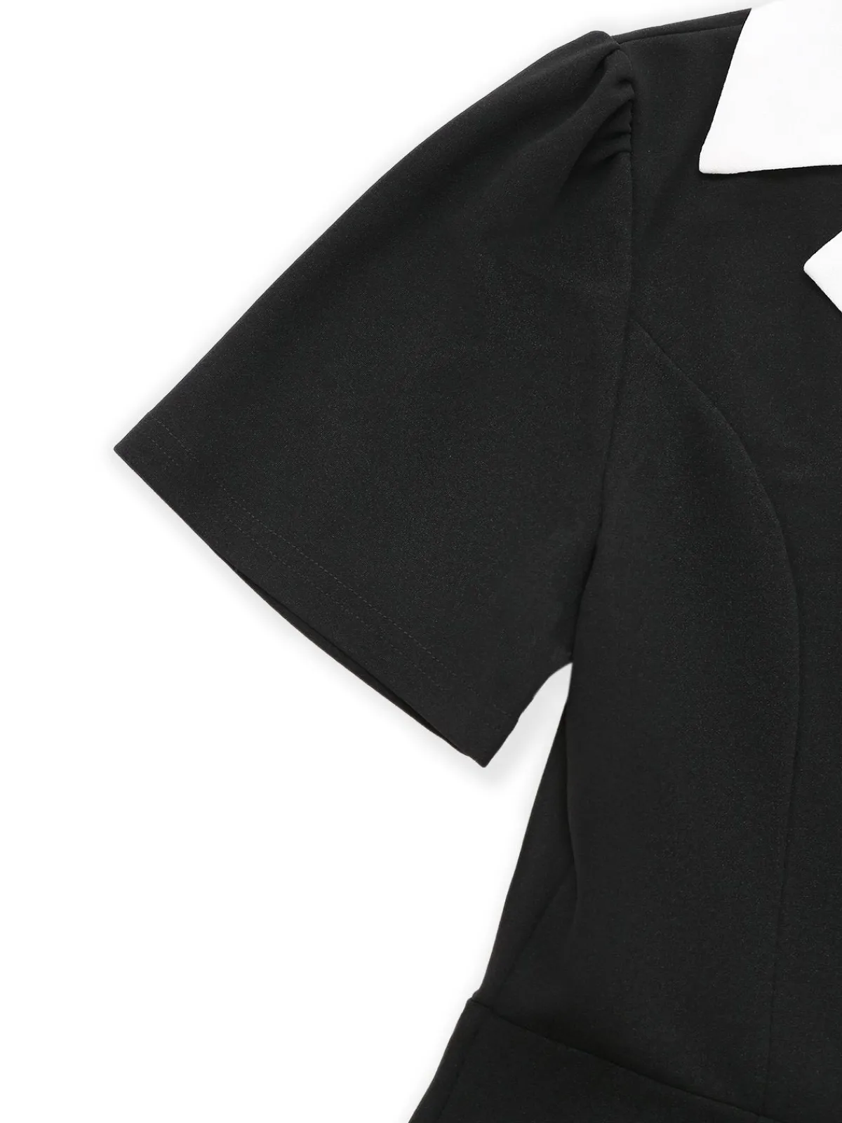 Discount Retro Stage & White 1930s Notched Collar Buttoned Jumpsuit Black