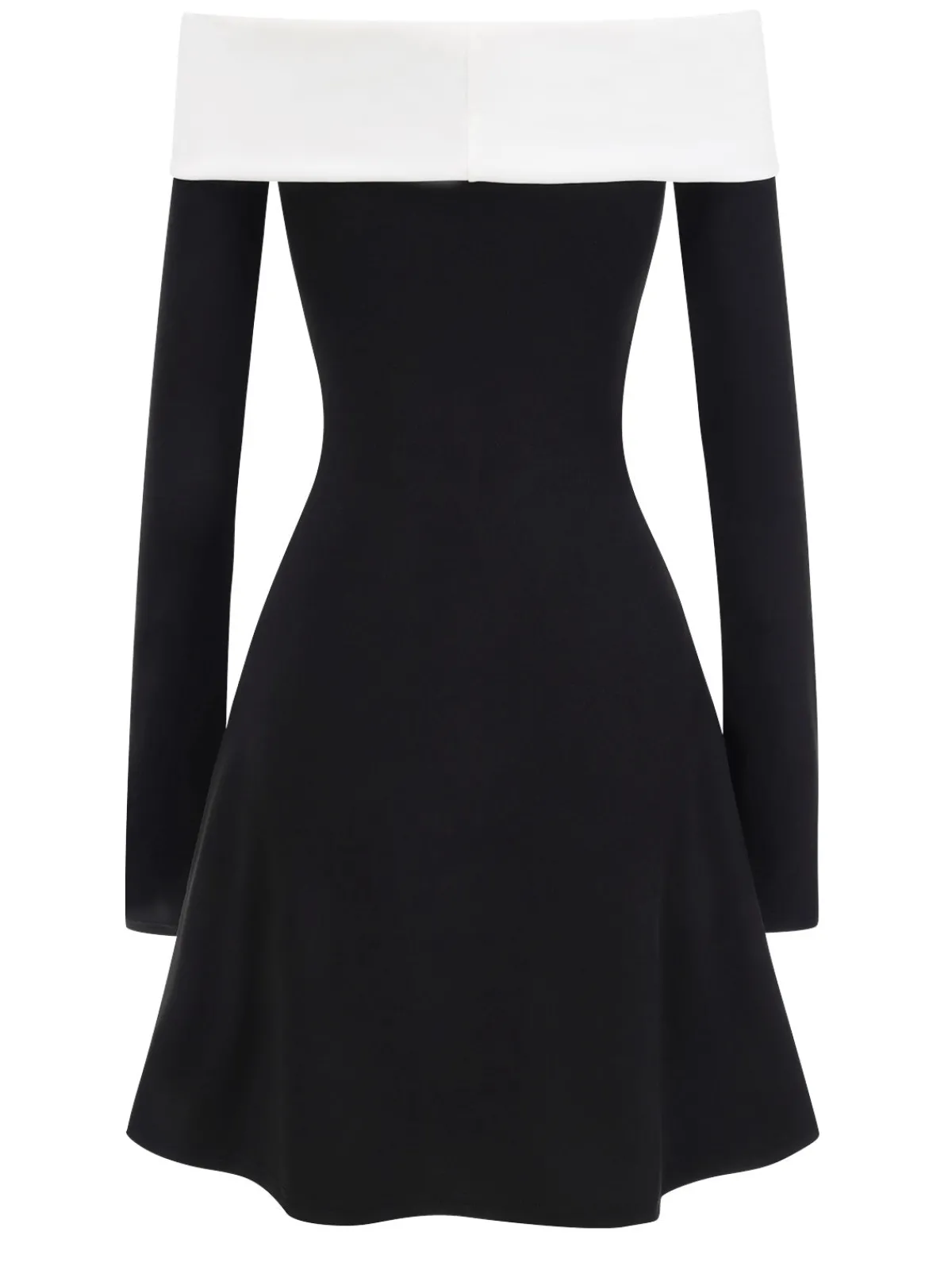 Sale Retro Stage & White 1960s Rolled Off-Shoulder Dress Black