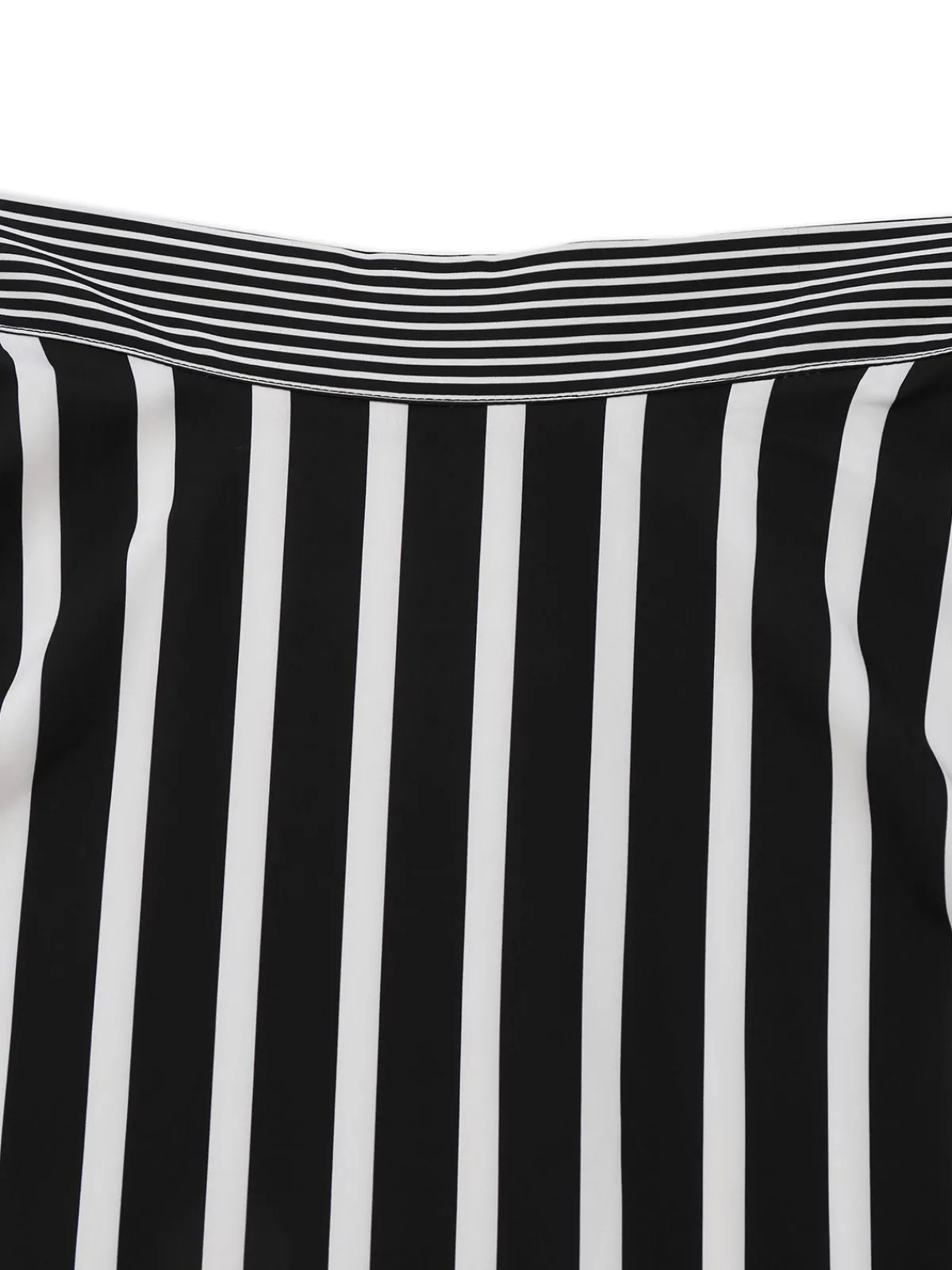 New Retro Stage 1930s Striped High Rise Long Skirt Black & White