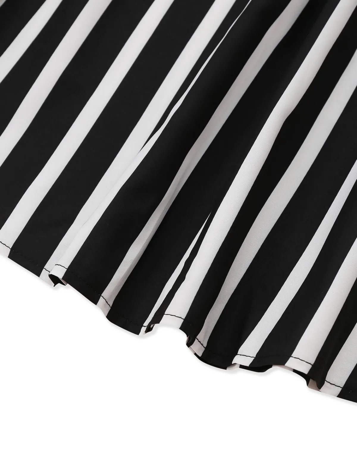 New Retro Stage 1930s Striped High Rise Long Skirt Black & White