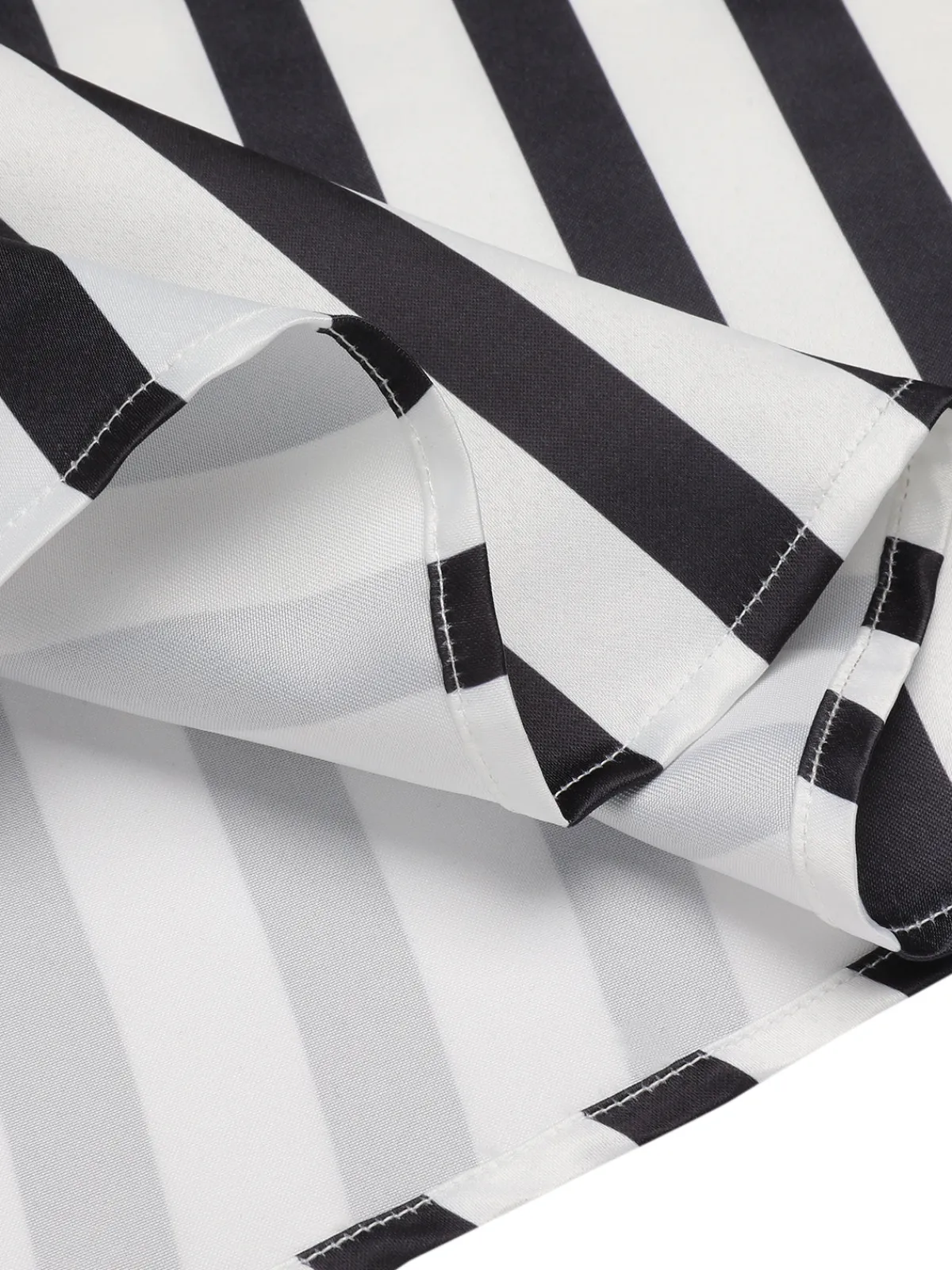 Discount Retro Stage 1950s Stripes Suspender Skirt Black & White