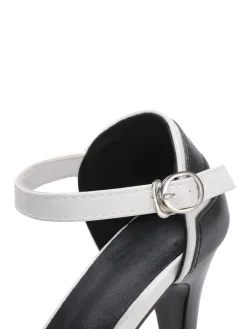 Clearance Retro Stage Fish Mouth Buckle High Heels Shoes Black