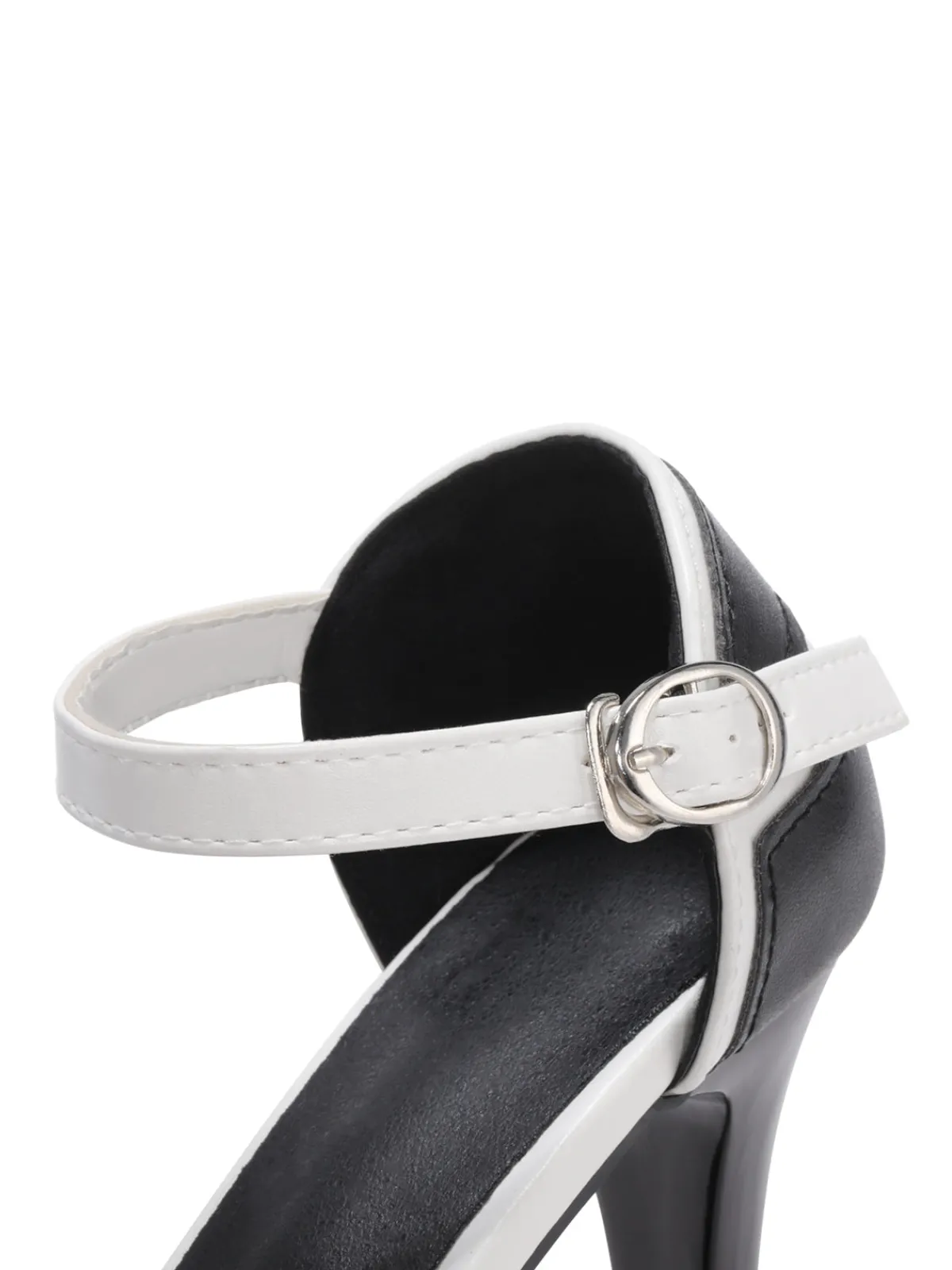 Clearance Retro Stage Fish Mouth Buckle High Heels Shoes Black