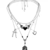 Sale Retro Stage Black Gothic Metallic Halloween Necklace