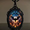 Best Retro Stage Black Halloween Bat Vintage Pendant Necklace