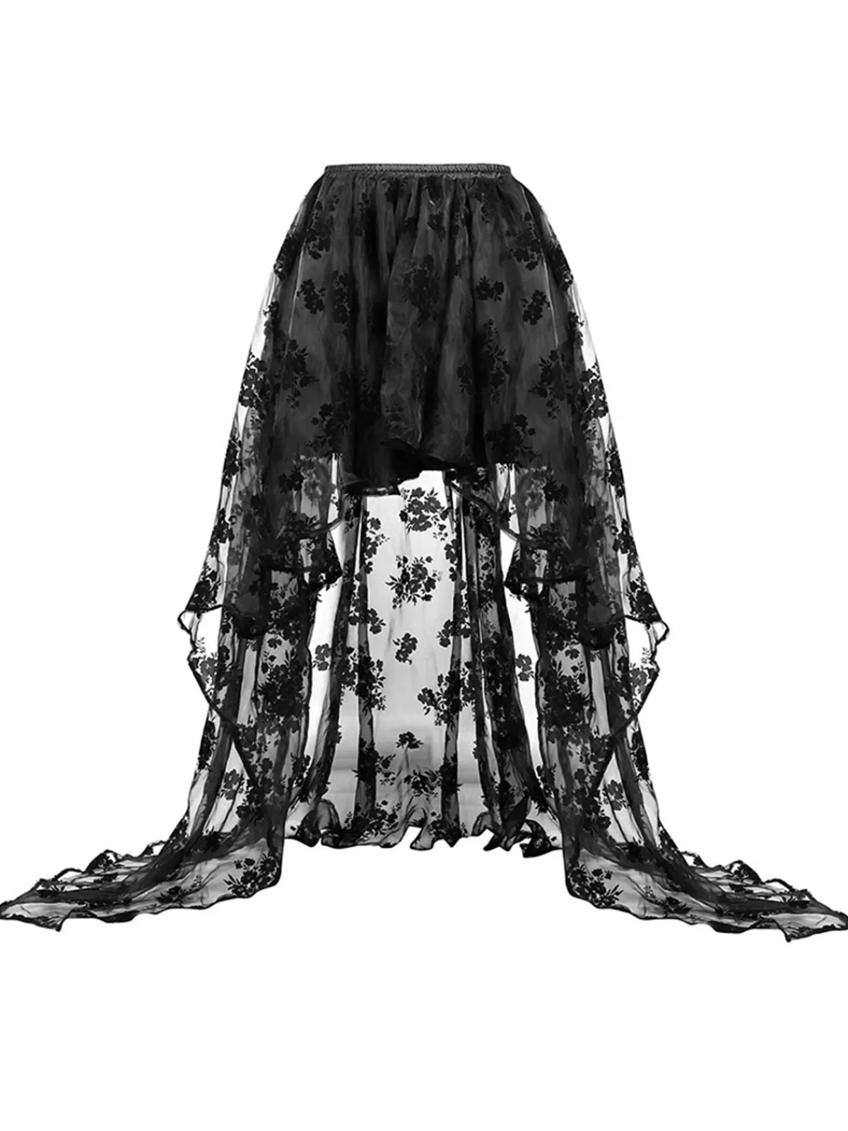 Sale Retro Stage Halloween Steampunk Hilo Skirt Black