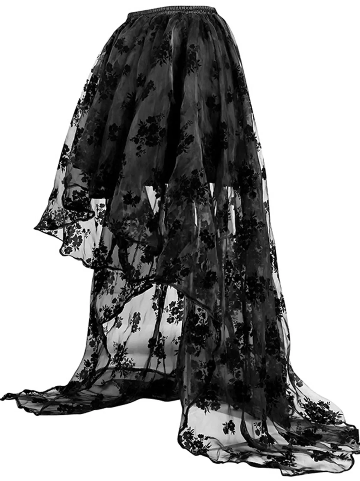 Sale Retro Stage Halloween Steampunk Hilo Skirt Black