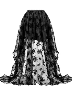Sale Retro Stage Halloween Steampunk Hilo Skirt Black