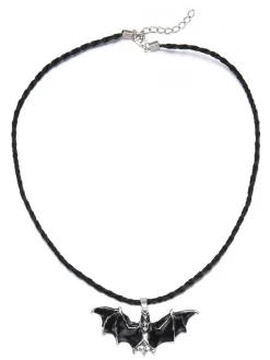 Hot Retro Stage Black Retro Halloween Bat Necklace