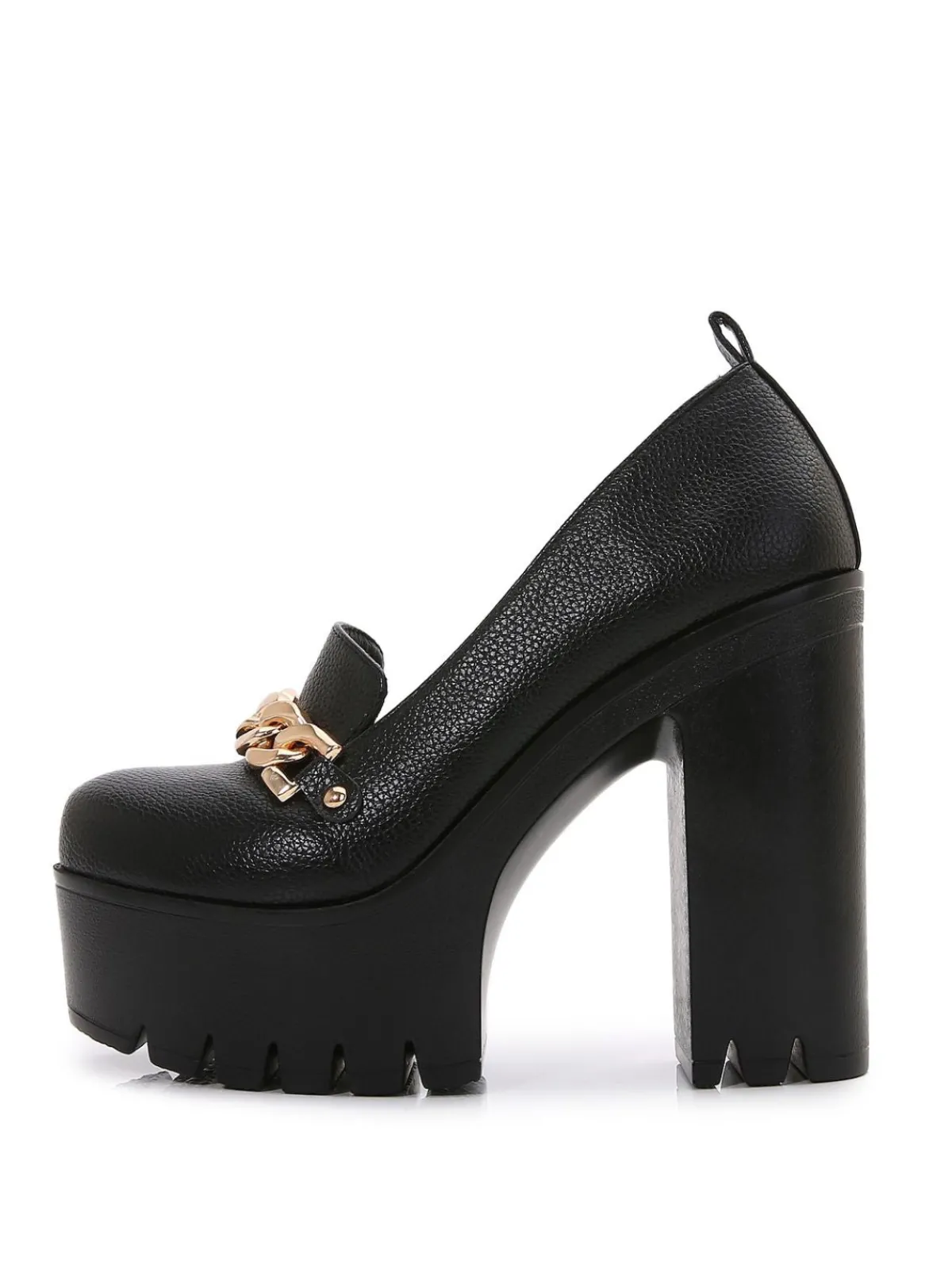 Hot Retro Stage Retro Thick Bottom High Heels Black