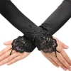 New Retro Stage Black 1920s Fingerless Lace Gloves