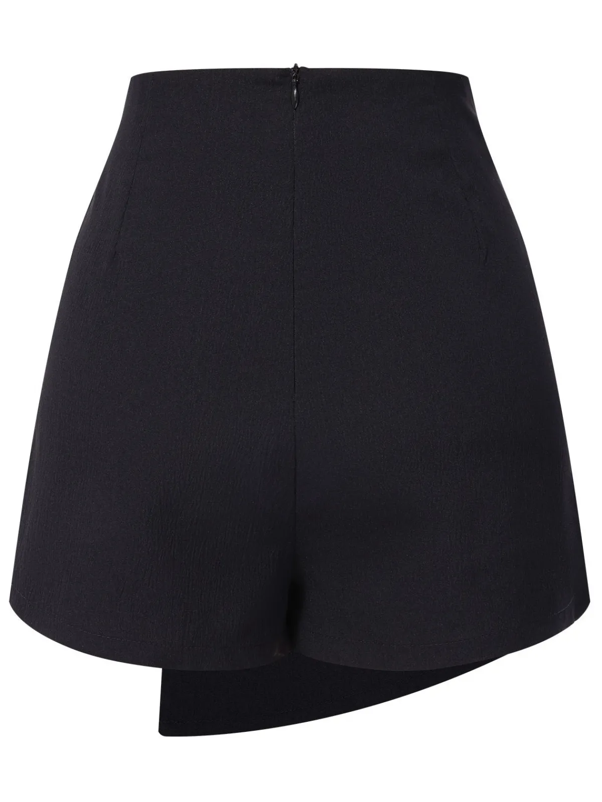Best Retro Stage 1940s Button Irregular Hem Skirt Black
