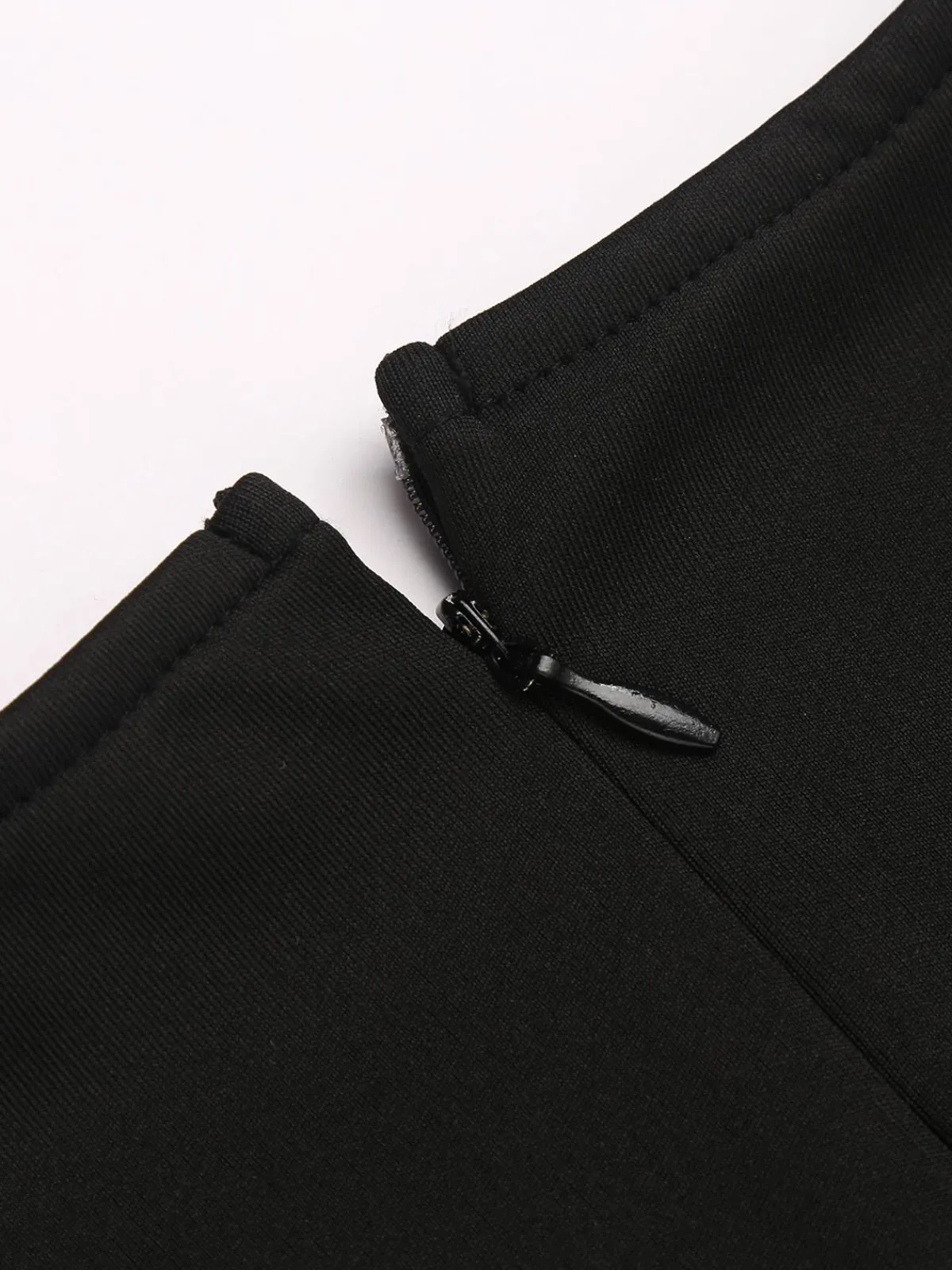 Outlet Retro Stage 1960s Button Slit Bodycon Dress Black