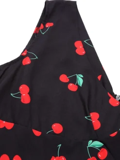 Best Retro Stage 1950s Cherry Sleeveless Dress Black