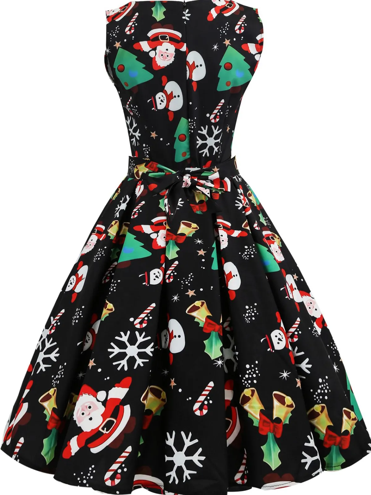 Best Retro Stage 1950s Christmas Santa Claus Candy Dress Black