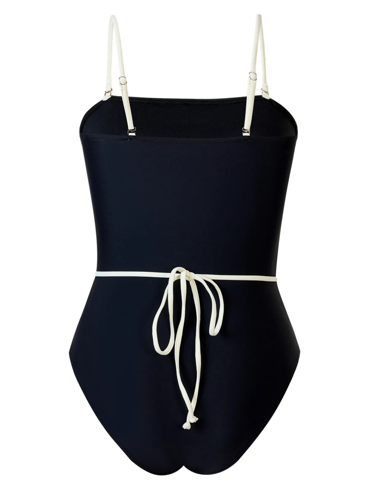 Outlet Retro Stage 1940s Contrast 3D Rose Belted Swimsuit Black