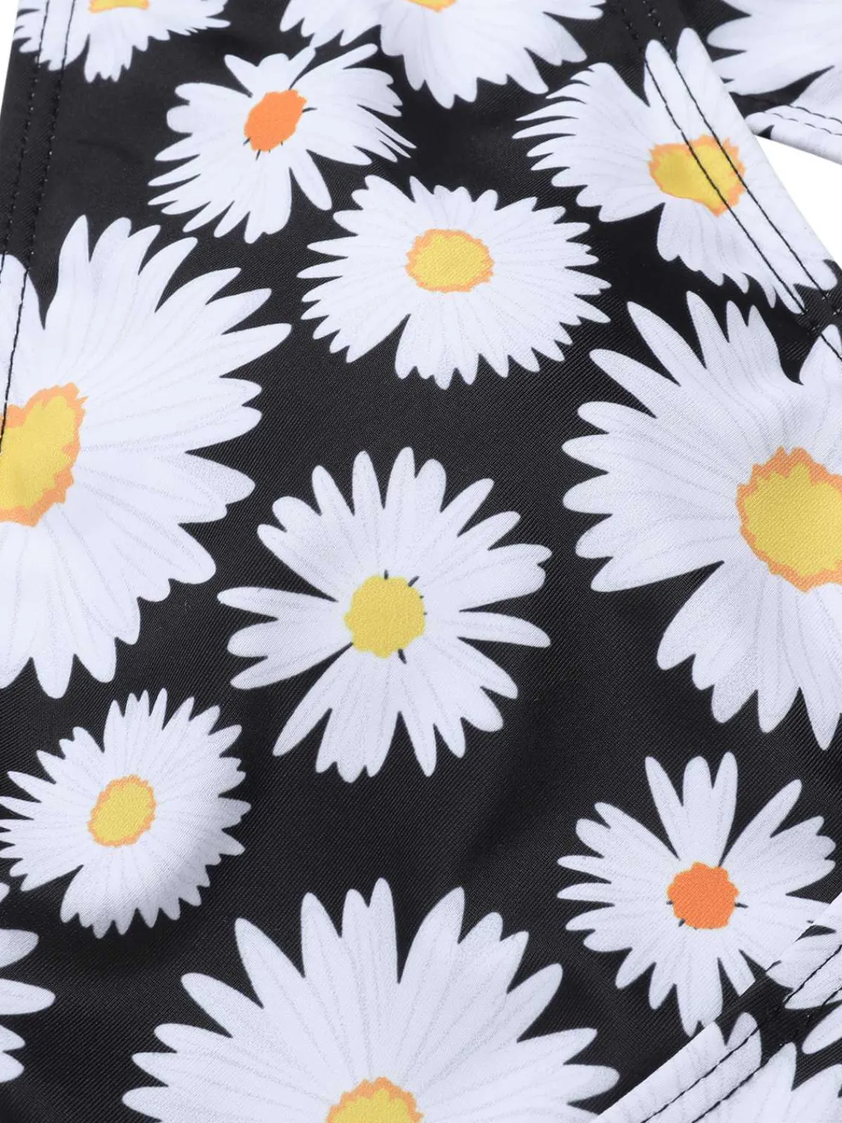 Outlet Retro Stage Black 1950s Daisy Cross Strap Swimsuit