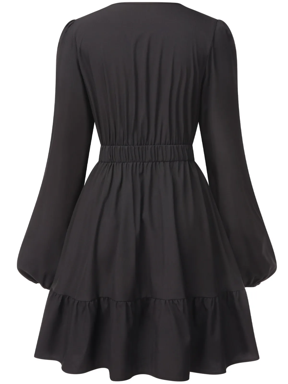 Outlet Retro Stage 1940s Deep V Embroidered Floral Dress Black