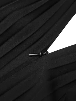 Hot Retro Stage 1950s Elegant Pleated Skirt Black