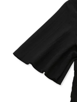 New Retro Stage 1940s Embroidery Boho V-Neck Dress Black