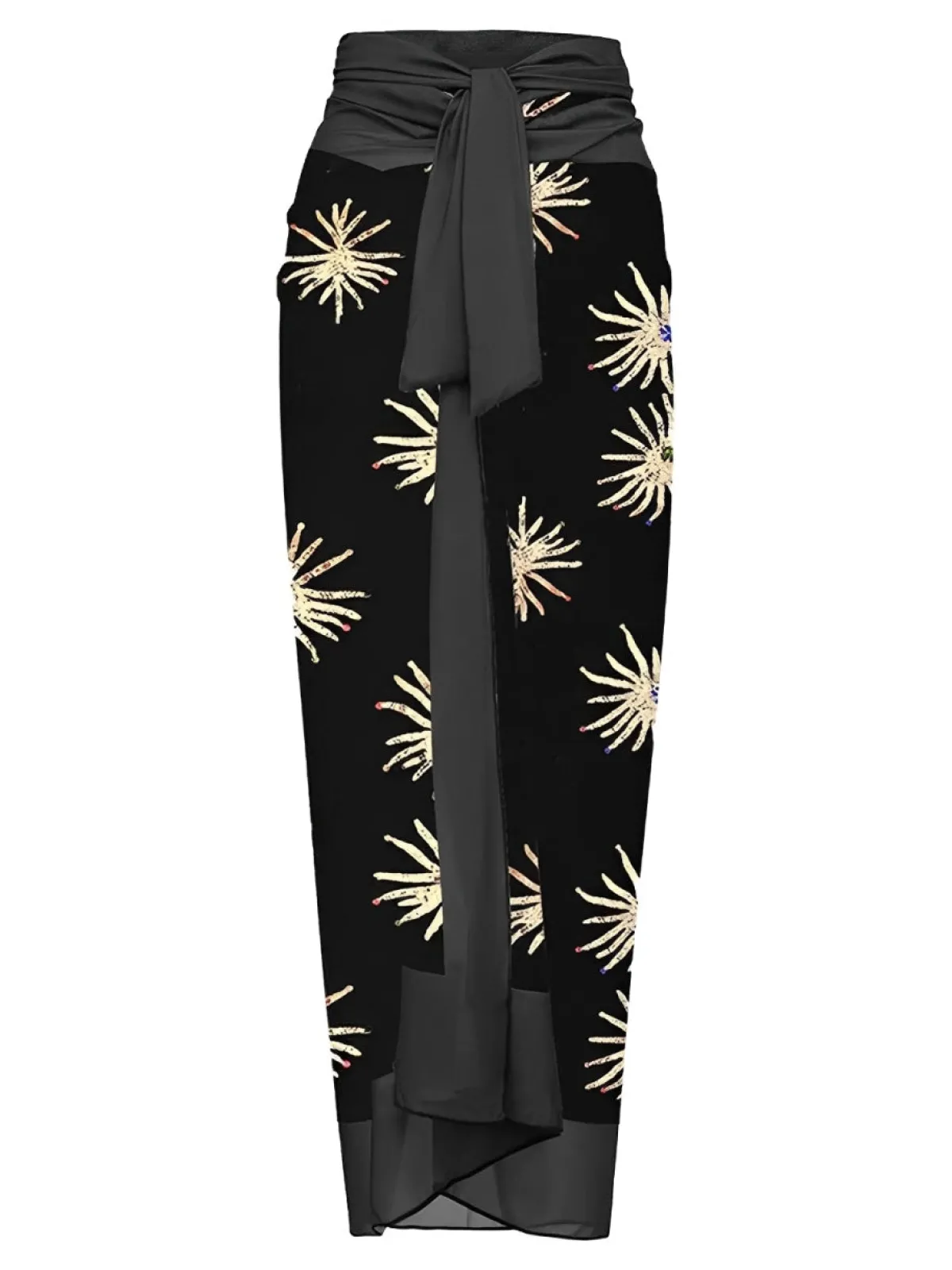 Fashion Retro Stage 1960s Firework Gilded One-Piece Swimsuit & Cover-Up Black