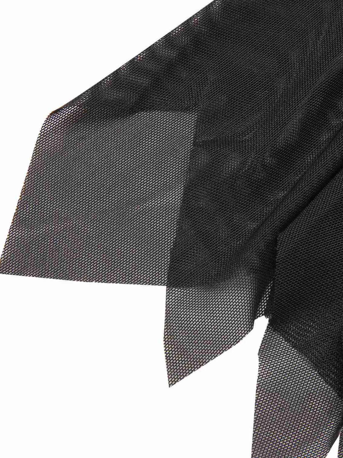 Outlet Retro Stage 1950s Flare Sleeved Lace-Up Sheer Cape Black