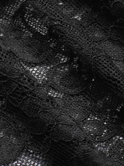 Outlet Retro Stage 1960s Flare Sleeved Lace Rhinestone Sheer Cape Black