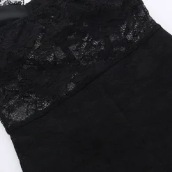 Clearance Retro Stage 1960s Floral Lace Bandeau Romper Black
