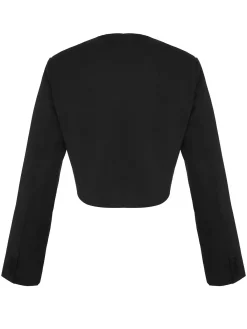 New Retro Stage 1950s Fragrant Short Button Jacket Black