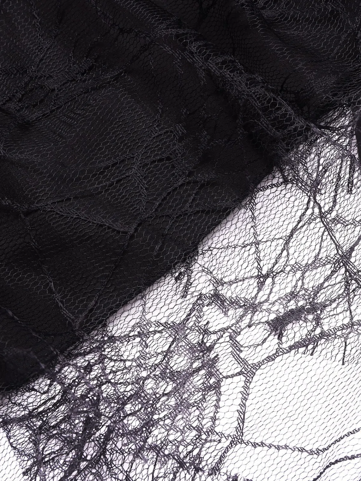 Online Retro Stage 1960s Grommet Halloween Spider Web Lace Skirt Black