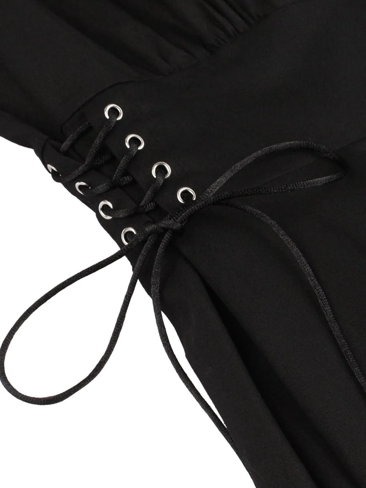 New Retro Stage 1950s Halloween Bat Lace-Up Dress Black