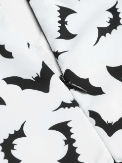 Hot Retro Stage 1930s Halloween Bat Patchwork Jumpsuit Black