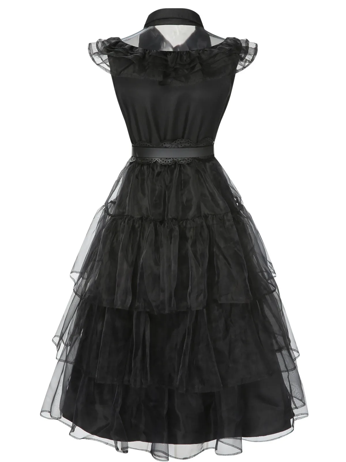 Hot Retro Stage Black 1950s Halloween Lace Belt Dress