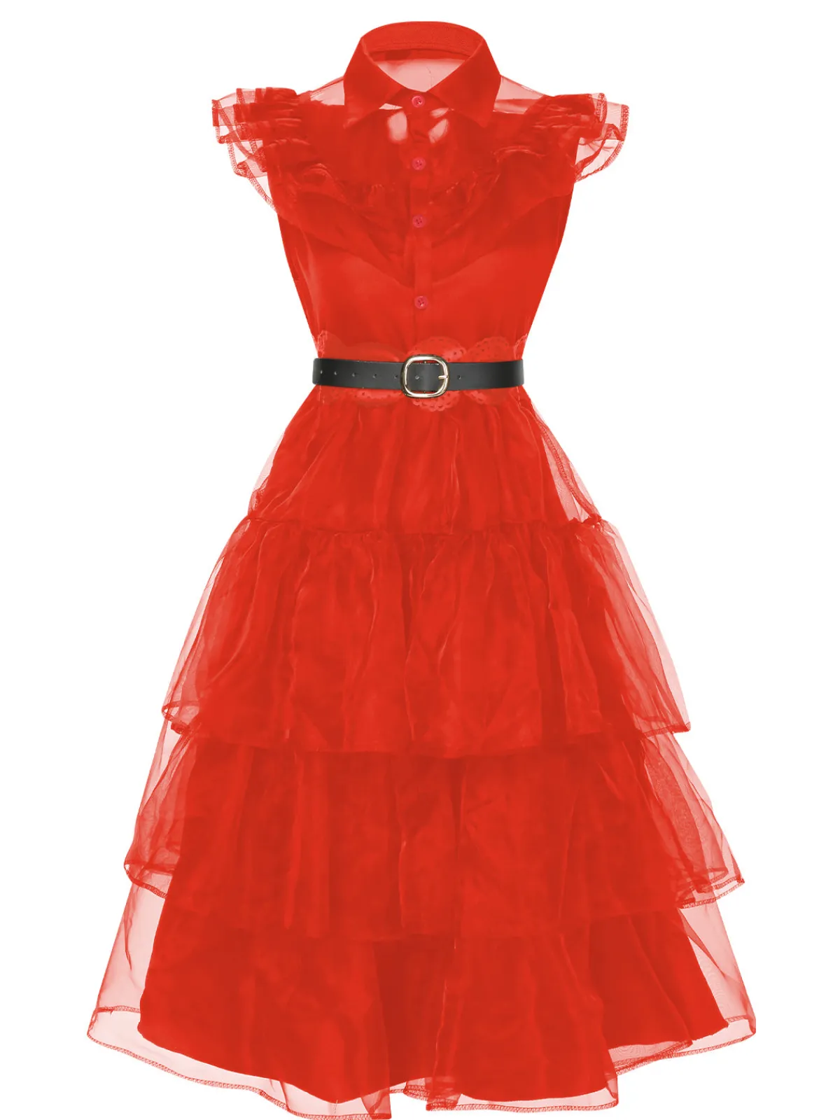 Hot Retro Stage Black 1950s Halloween Lace Belt Dress