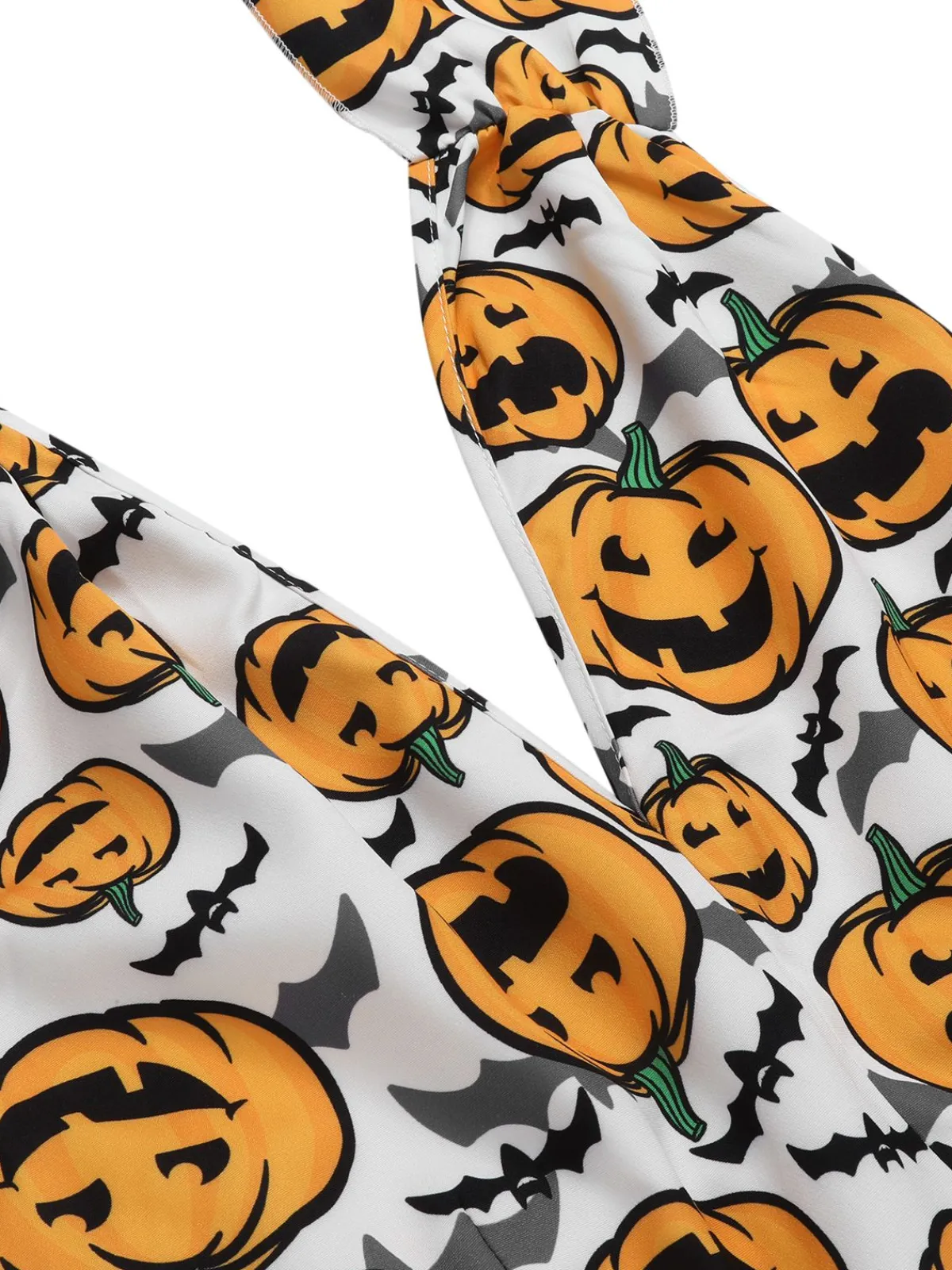 Hot Retro Stage 1950s Halloween Pumpkin Halter Romper Black